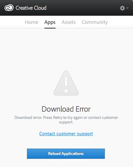 Creative Cloud Mac Download Error